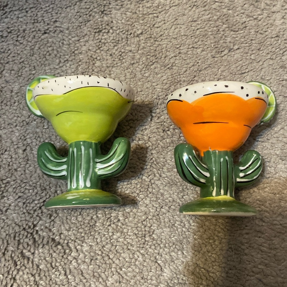 Vintage Margarita Cactus Ceramic Salt and Pepper Shakers Collectable